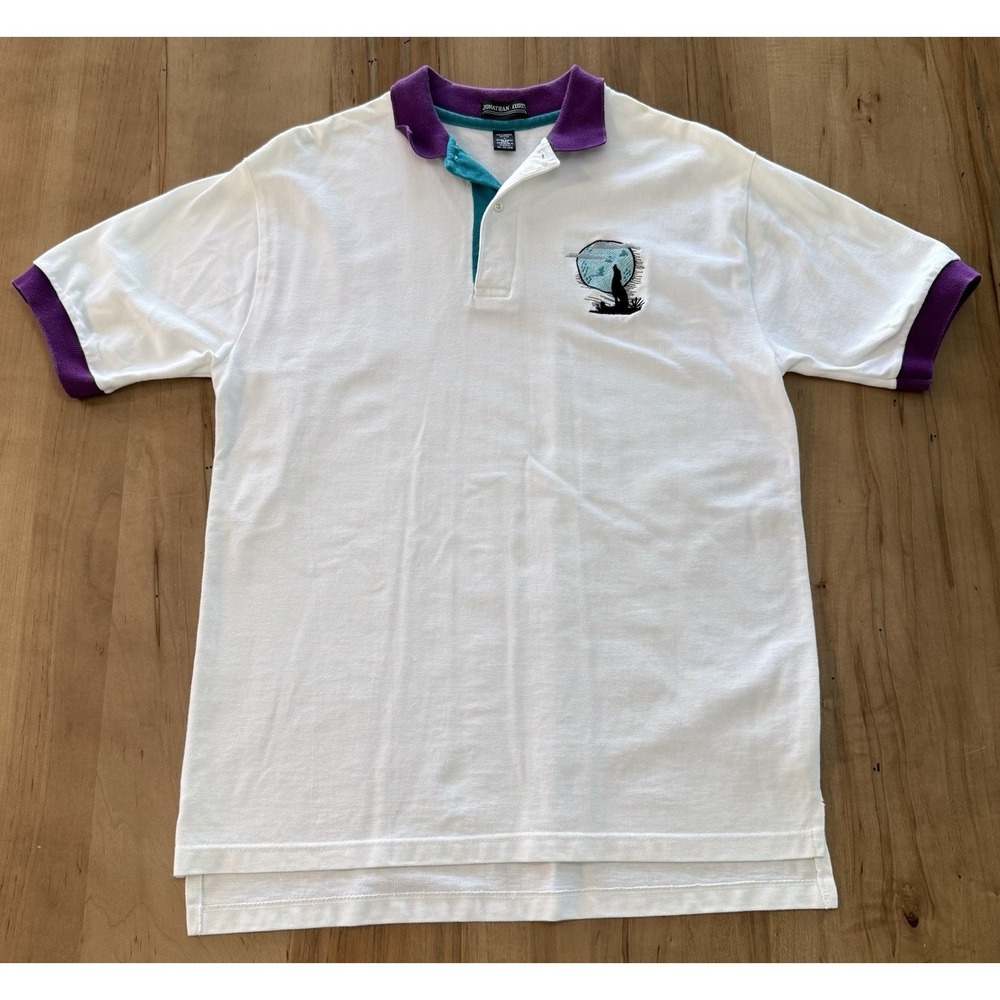 Vintage‎ Jonathan Corey Embroidered Buttoned Up 100% Cotton Size Large Chip Beck